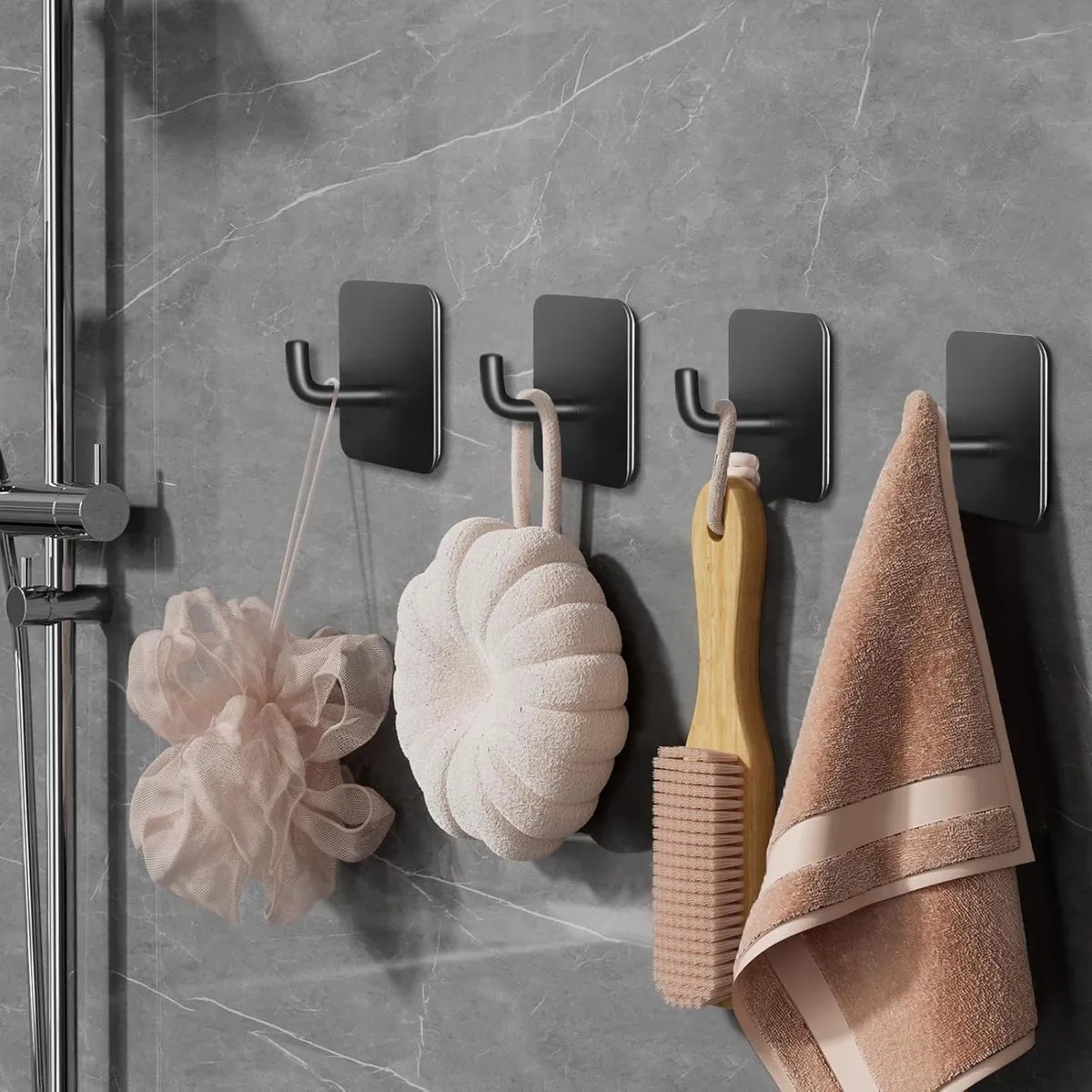 8 Piezas Ganchos Para Ba&ntilde;o Ganchos Adhesivos De Pared De Acero Inoxidable image number null