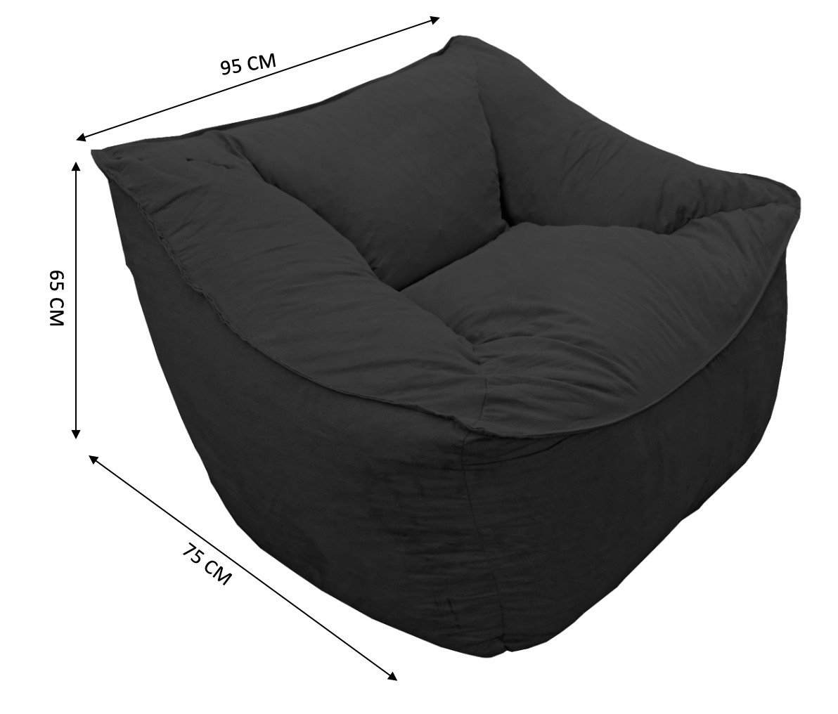 Sillon Puff El Bazar Store Negro, Sillon Ocasional. image number null