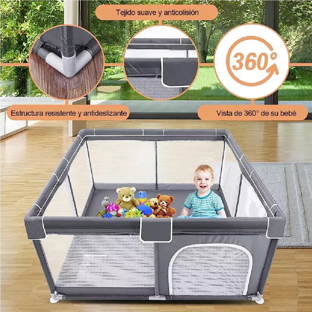 Corral Para Bebe Corralito De Juegos Plegable Infantil(con 30 Pelotas image number null