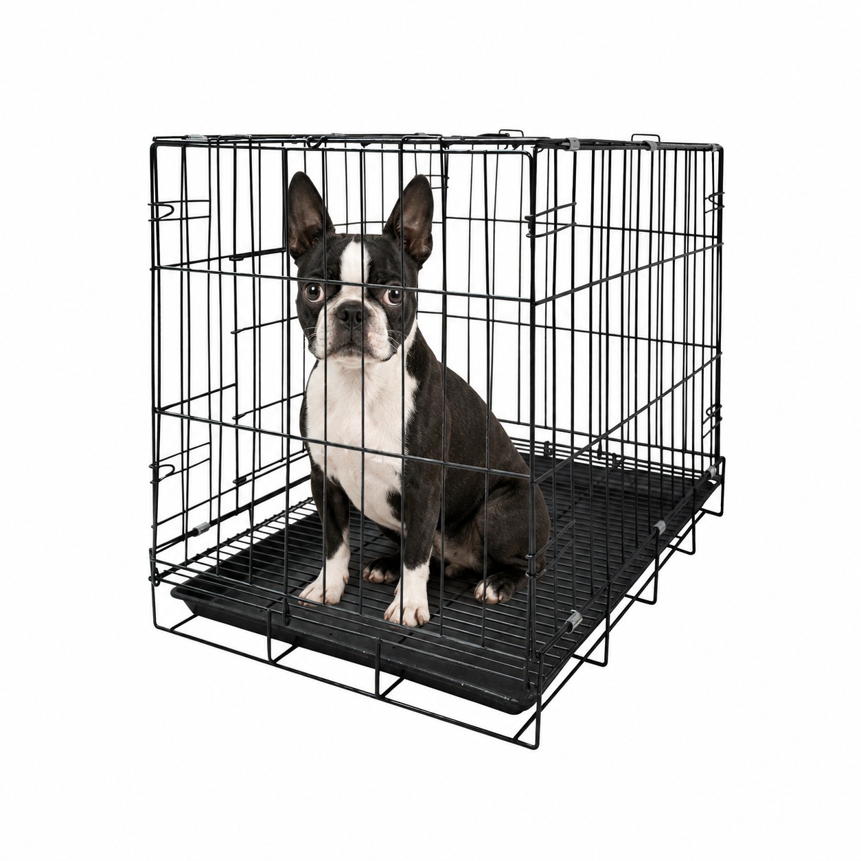Jaula para Mascota Poli Pets Mediana de Acero Galvanizado 60 &times; 42 &times; 50 cm Plegable con Charola Extra&iacute;ble y Doble Puerta image number null