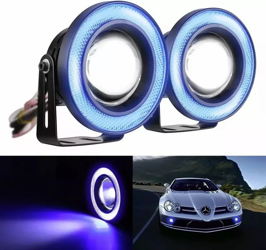 Faros Anti Niebla Led 3,5in Auxiliares Moto Autos 1 Par Azul image number null