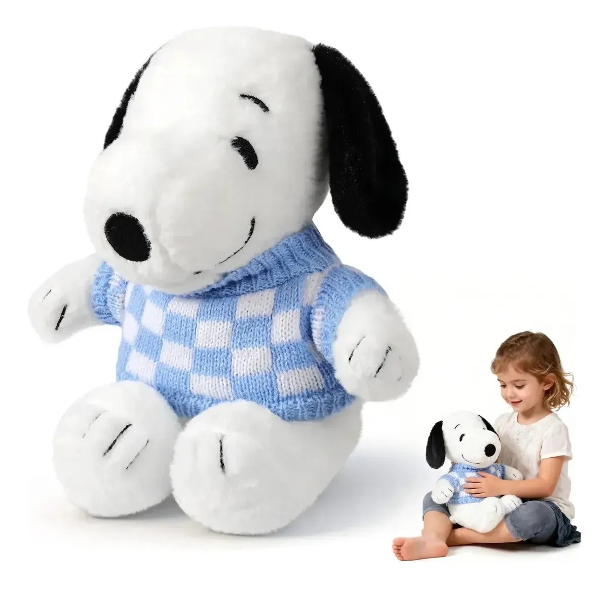 Peluche Snoopy con Su&eacute;ter Azul a Cuadros image number null