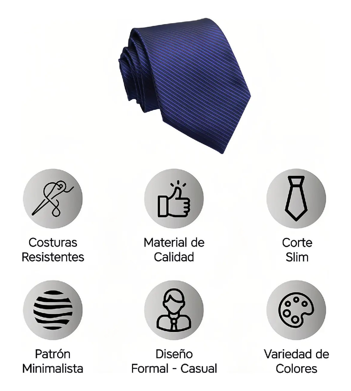 Corbata Delgada para hombre color Azul marino image number null
