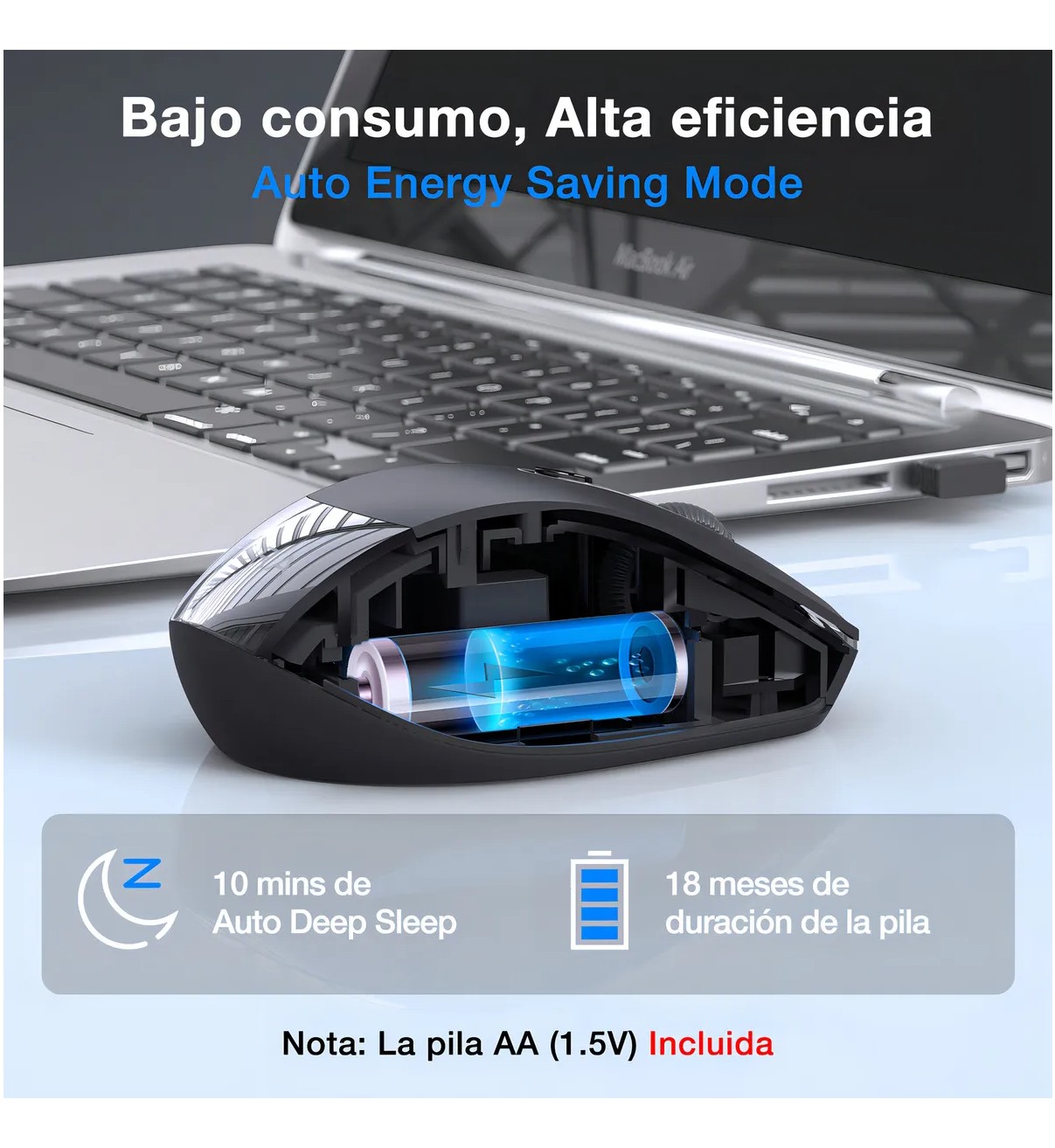 Rat&oacute;n Inal&aacute;mbrico Wireless Malubero Mouse Silencioso Port&aacute;til 2.4g image number null