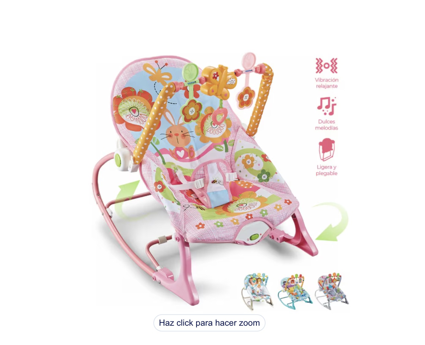 Silla Vibradora para Beb&eacute; Modelo Rosa image number null