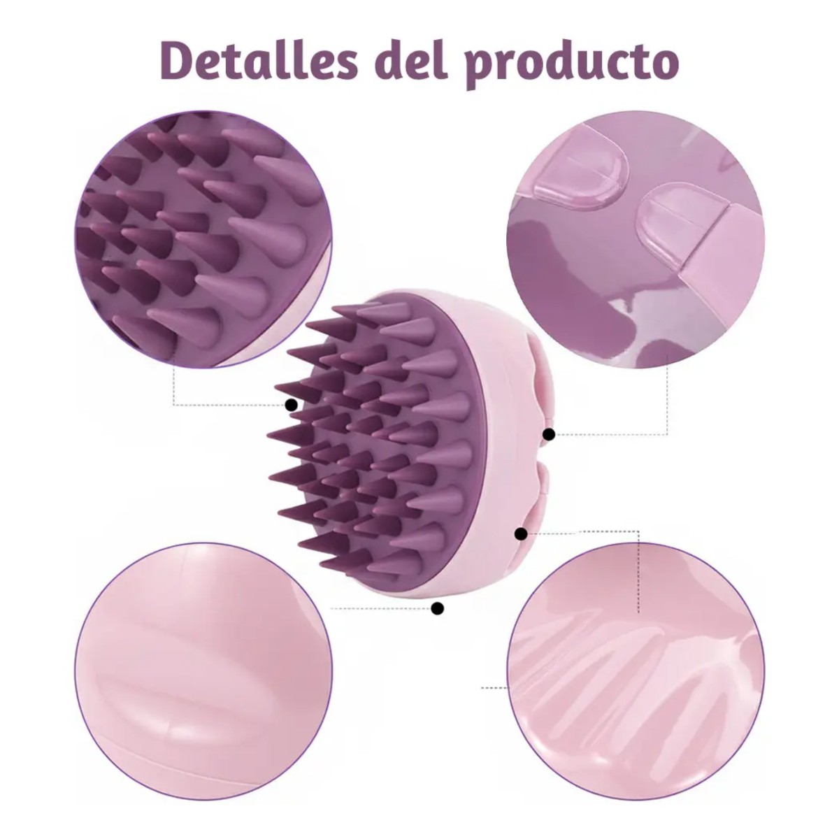 Cepillos Para Ducha Cabello Masajeador De Cuero Cabelludo 3 Piezas Color:Rosa image number null