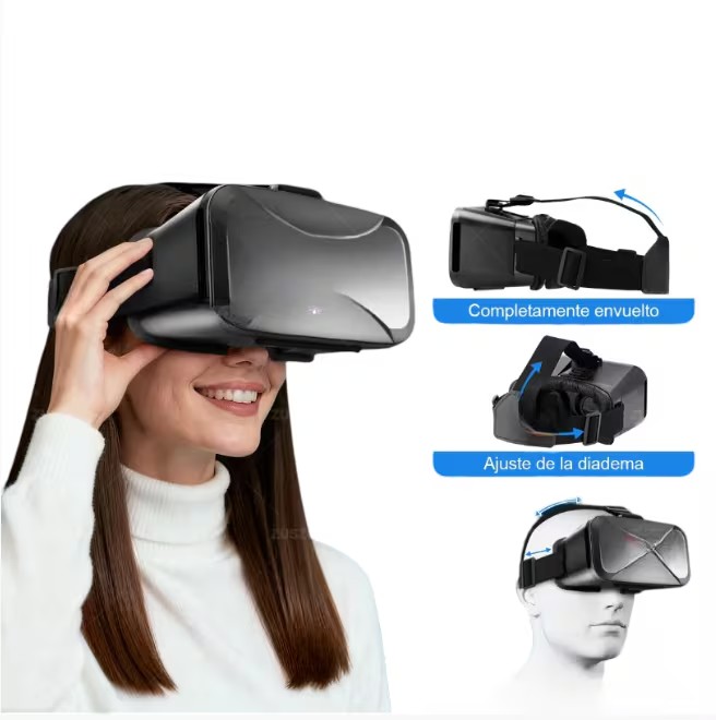 Lentes De Realidad Virtual Con Controles Modelo Negro image number null