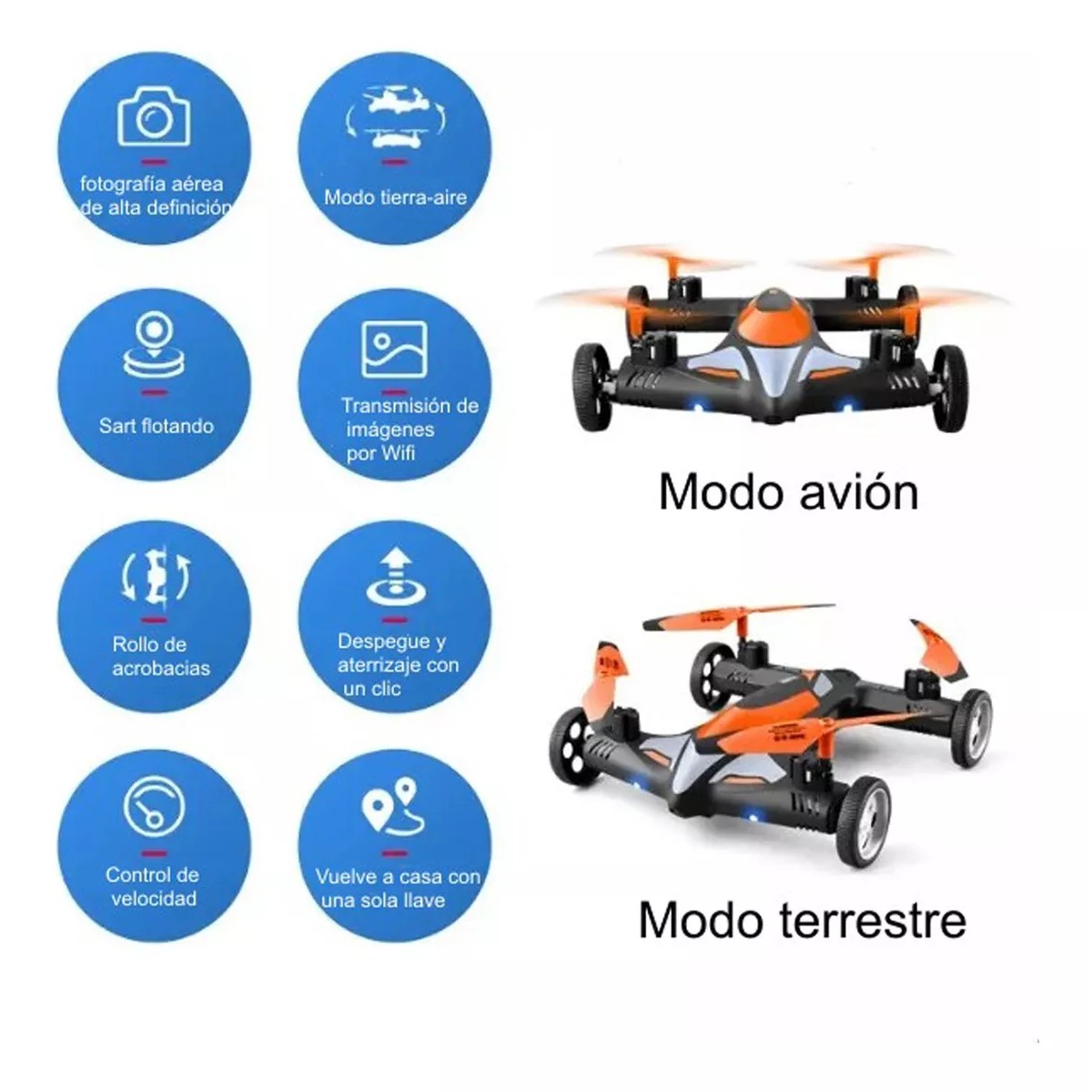 4k Wifi Mini Drone Con C&aacute;mara A Control Remoto Gps,2 Bater&iacute;a Naranja image number null