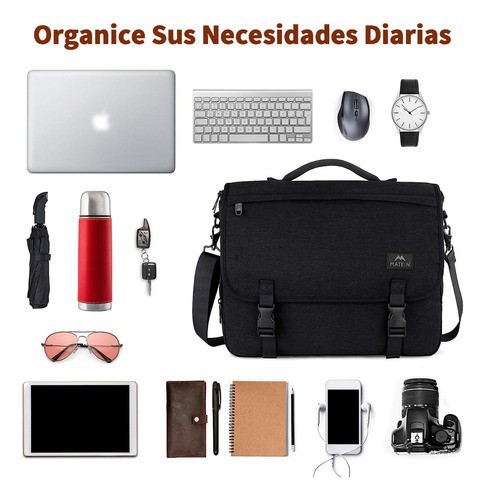 Maletin Portafolio Crossbody Para Laptop 15.6 Pulgada Hombre negro. image number null