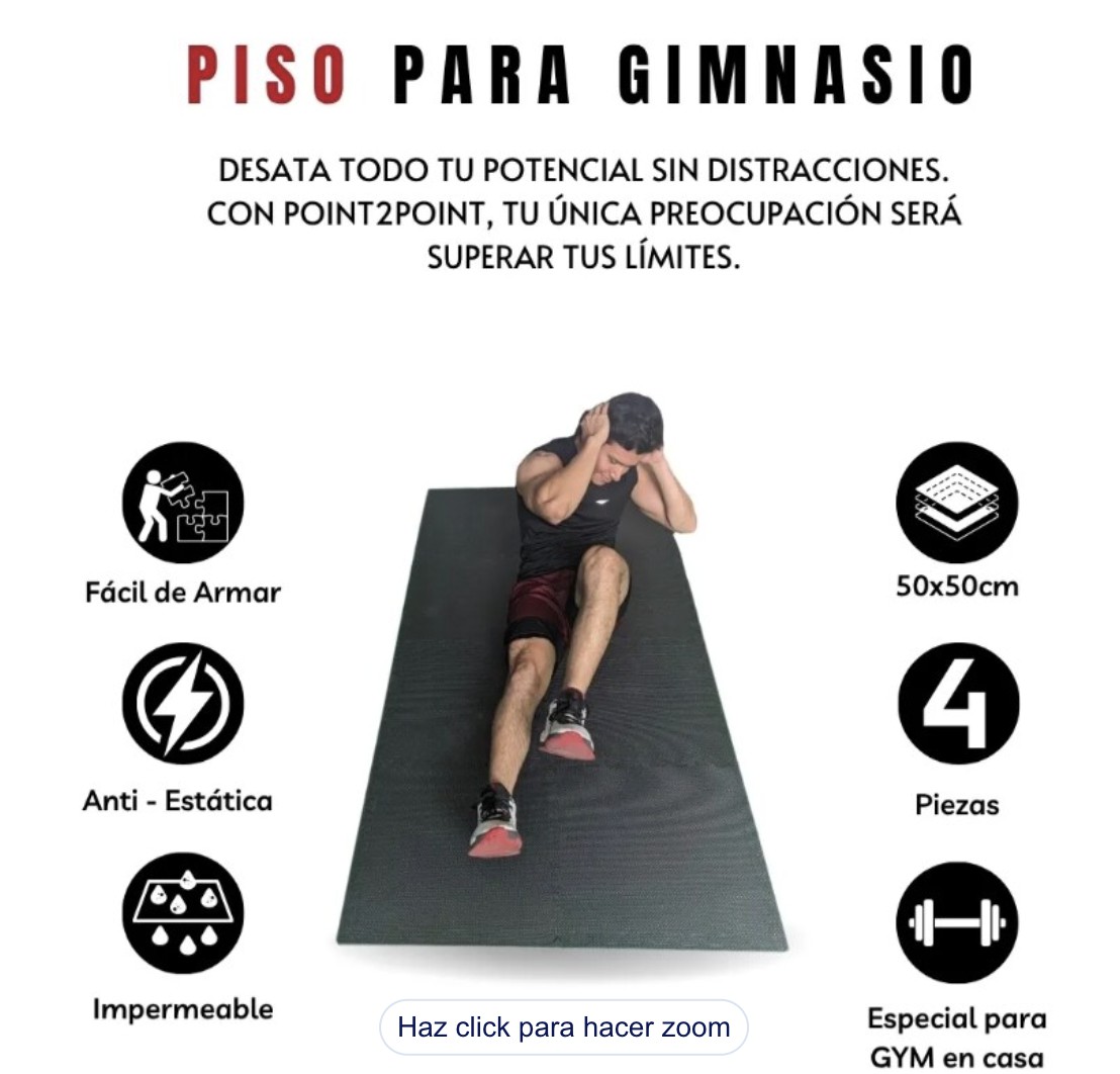 Tapete Ejercicio Gym Tapete Pesas Crossfit Multiuso Kit 4pzs Modelo Negro image number null