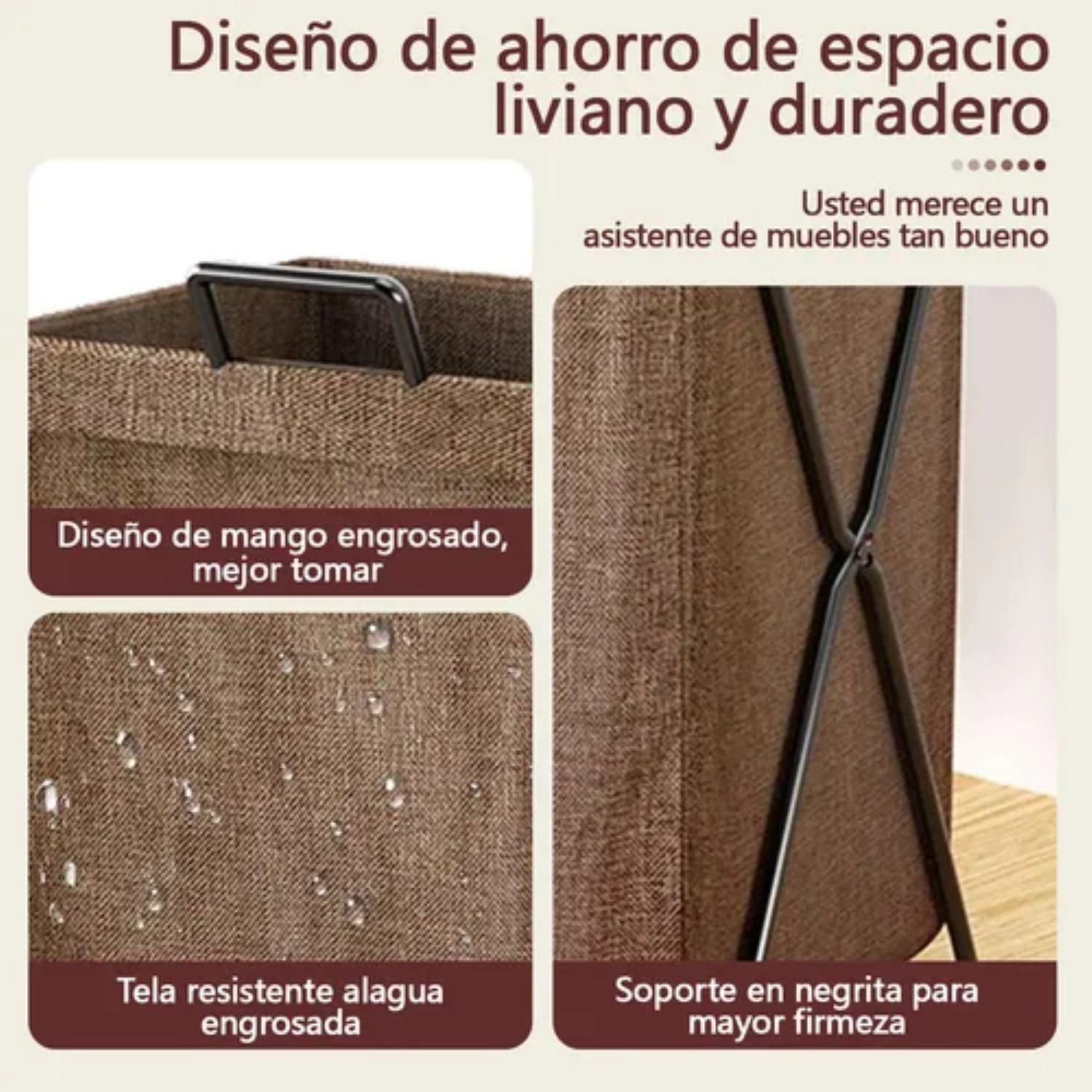 Cestos De Ropa Estilo Japon&eacute;s Sucia Extra Grande Marron Oscuro image number null
