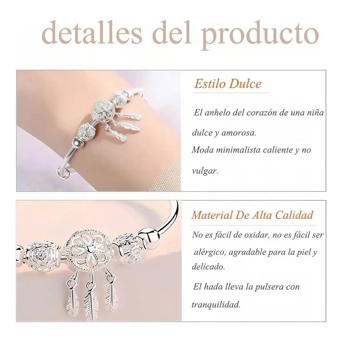 Pulsera Atrapasue&ntilde;os Conborla Dise&ntilde;o Plumas Di&aacute;metro 70 mm image number null