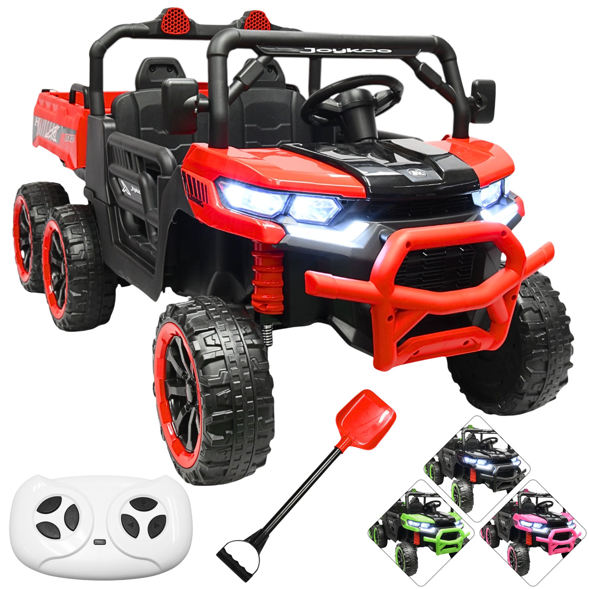 Montable El&eacute;ctrico para Ni&ntilde;os 6x6 Caja de Vuelco Atom&aacute;tica Luz y Sonido Bluetooth 12v - Rojo image number null