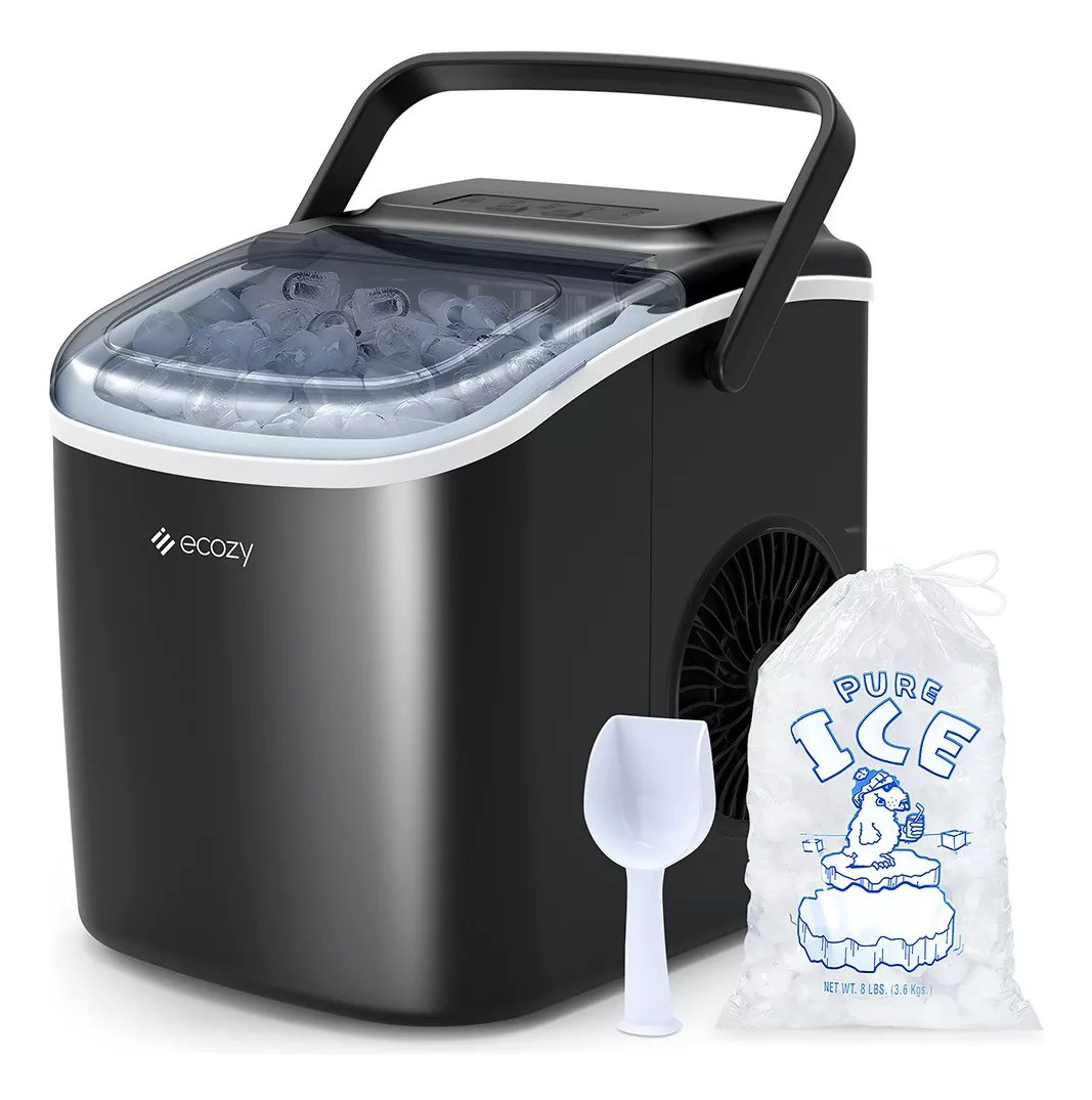 M&aacute;quina Para Hacer Hielo Shtark SHTMAQH 2 Tama&ntilde;os Port&aacute;til El&eacute;ctrica 12kg Color Plateado 127V image number null
