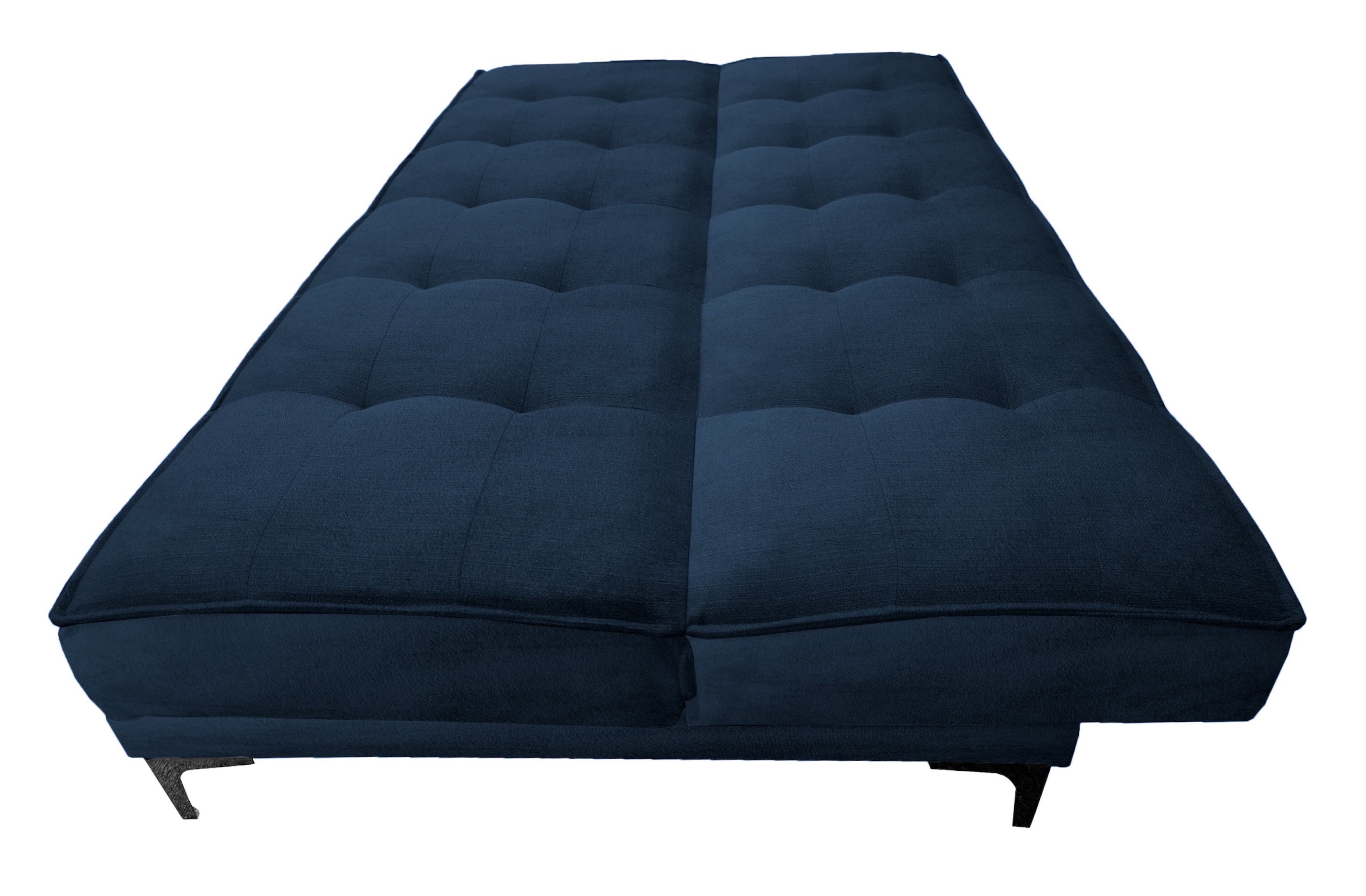 Sof&aacute; Cama Reclinable El Bazar Store Zeus Azul Marino Terciopelo Fut&oacute;n 3 posiciones Abotonado Sala image number null