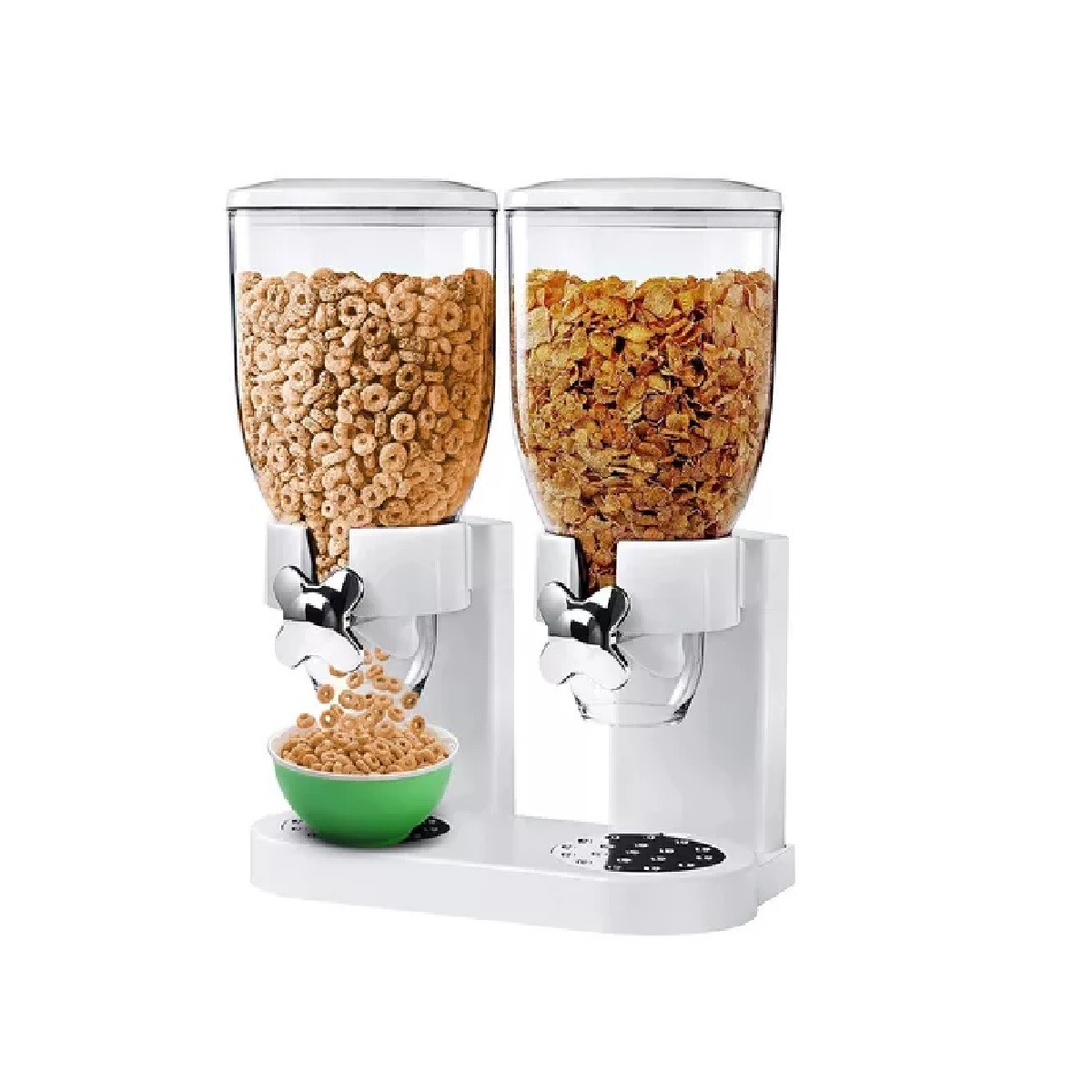 Dispensador De Cereal Despachador Doble Alimentos Y Semillas Color Blanco image number null