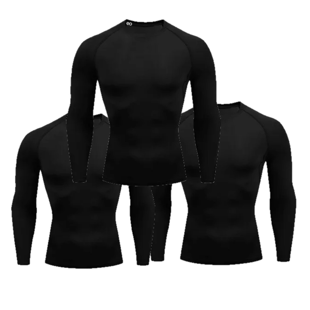 3pzs Playera Licras Deportivas Hombre Manga Larga Negro Talla:L image number null