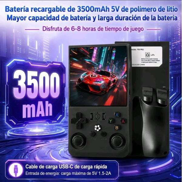 Consola Port&aacute;til Retro P50 PRO 256GB con 45000+ Juegos Pantalla IPS HD 720p y 26 Emuladores, Consola Videojuegos image number null