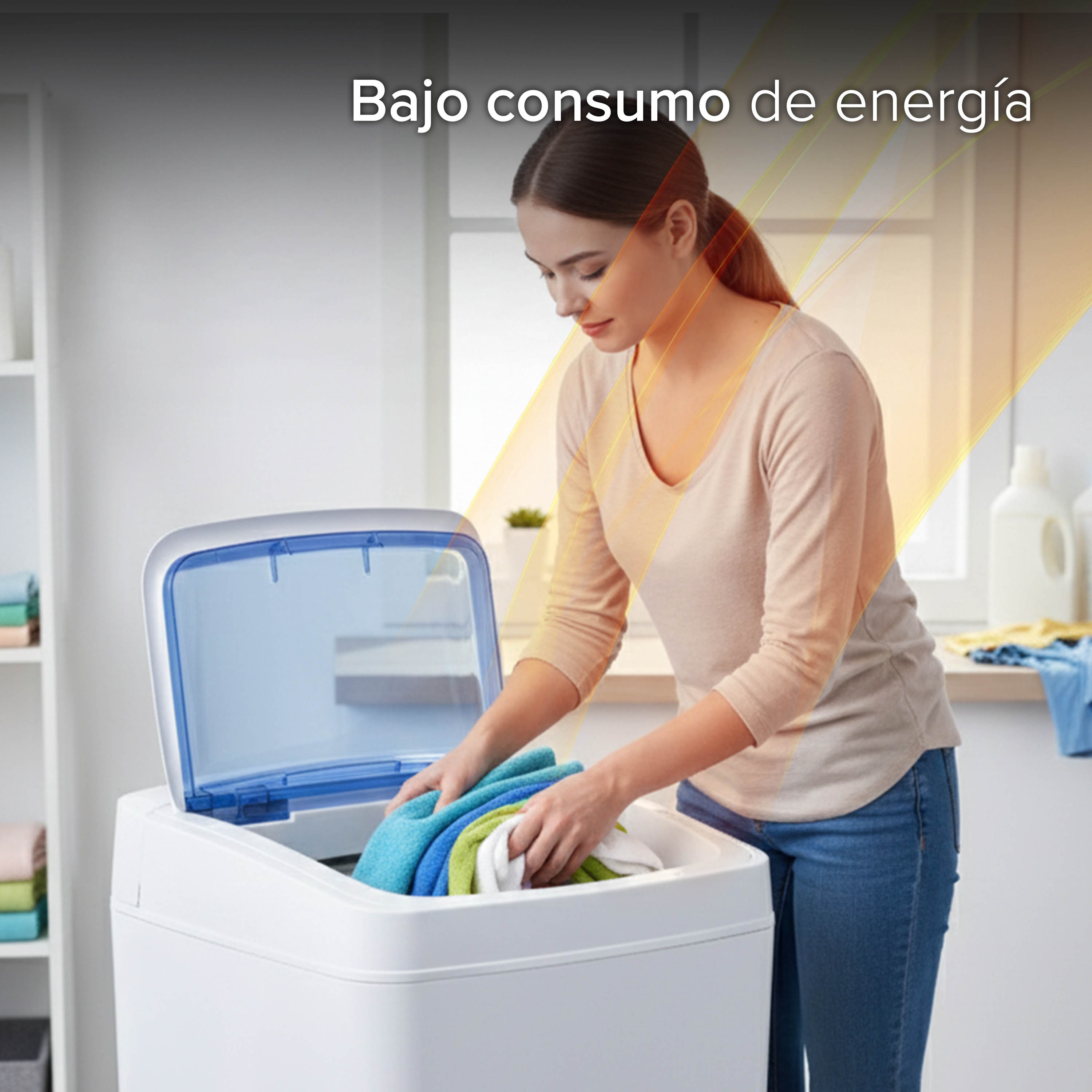 White Westinghouse Secadora centr&iacute;fuga 6kg Tapa abatible pl&aacute;stico Cesta acero inoxidable Funcionamiento silencioso image number null