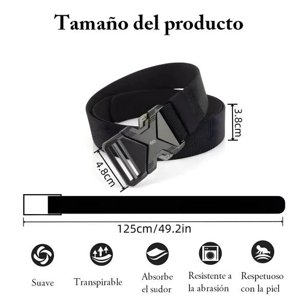 2pzs Cinturones T&aacute;ctico Ajustable Moda Calidad Broche 2 Negro/ Negro image number null