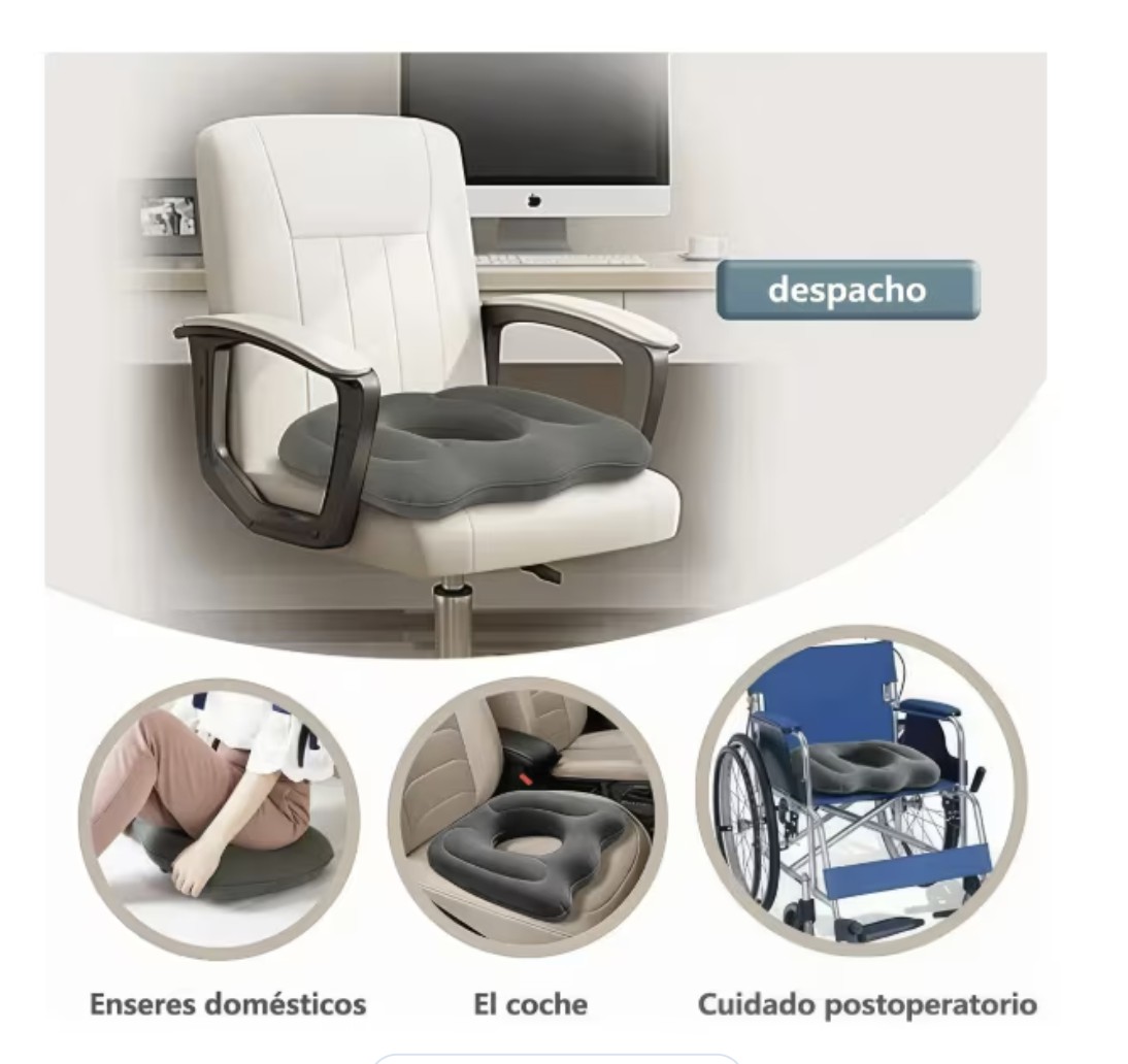 Coj&iacute;n Donas Ortop&eacute;dicas Asiento Para Hemorroides Sentarse Modelo Gris image number null