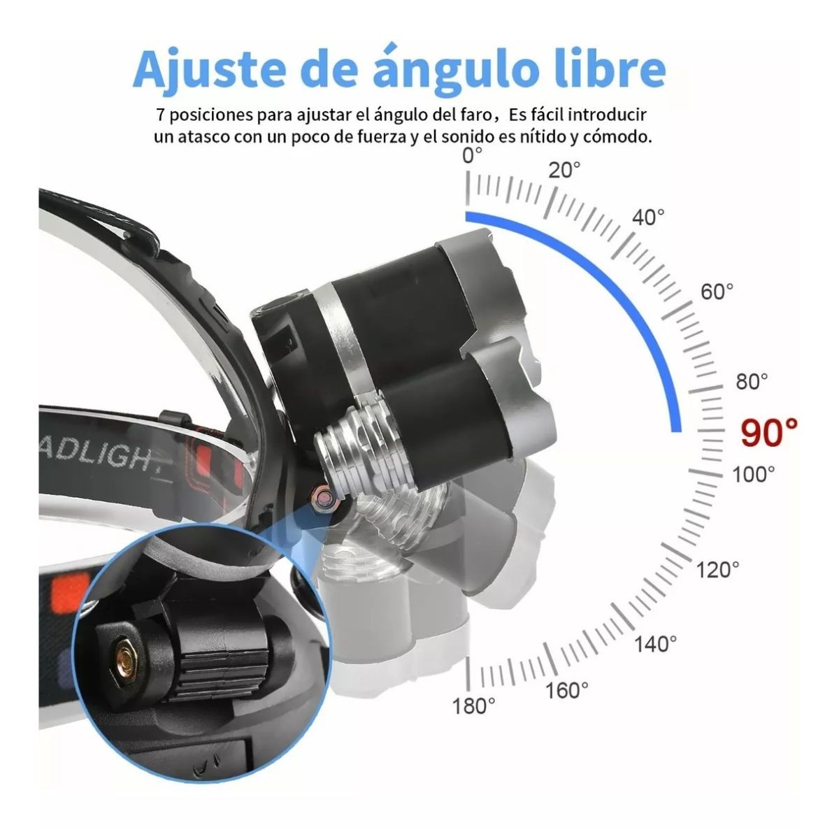 L&aacute;mpara minera de 5000 lumen T6 Negra image number null