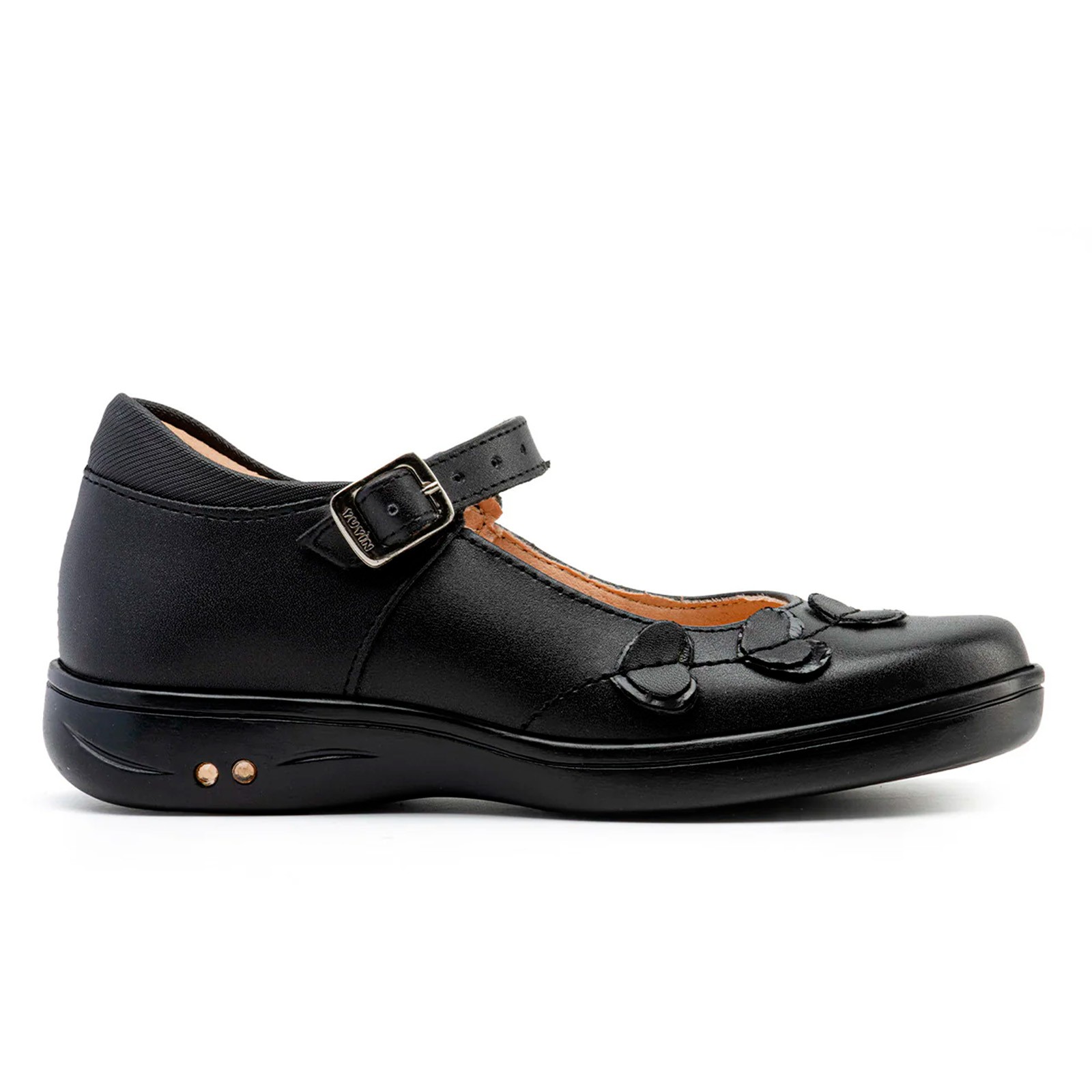Zapato Yuyin Escolar Para Ni&ntilde;a Cl&aacute;sicos 25472 Negro De Piel image number null