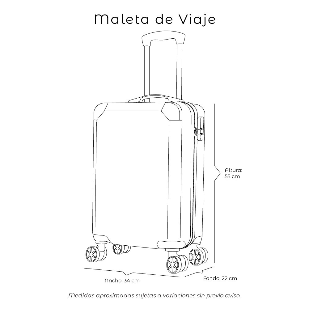 Maleta de mano viaje rigida con ruedas 10kg Negra image number null