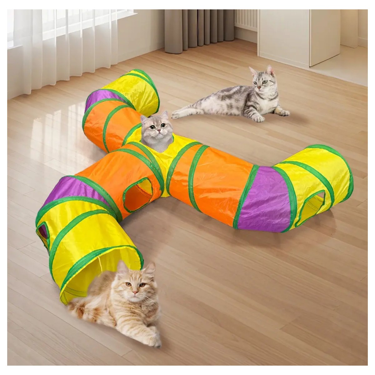 T&uacute;nel Para Gatos, Juguete Para Gato T&uacute;nel Plegable De 3 V&iacute;as image number null