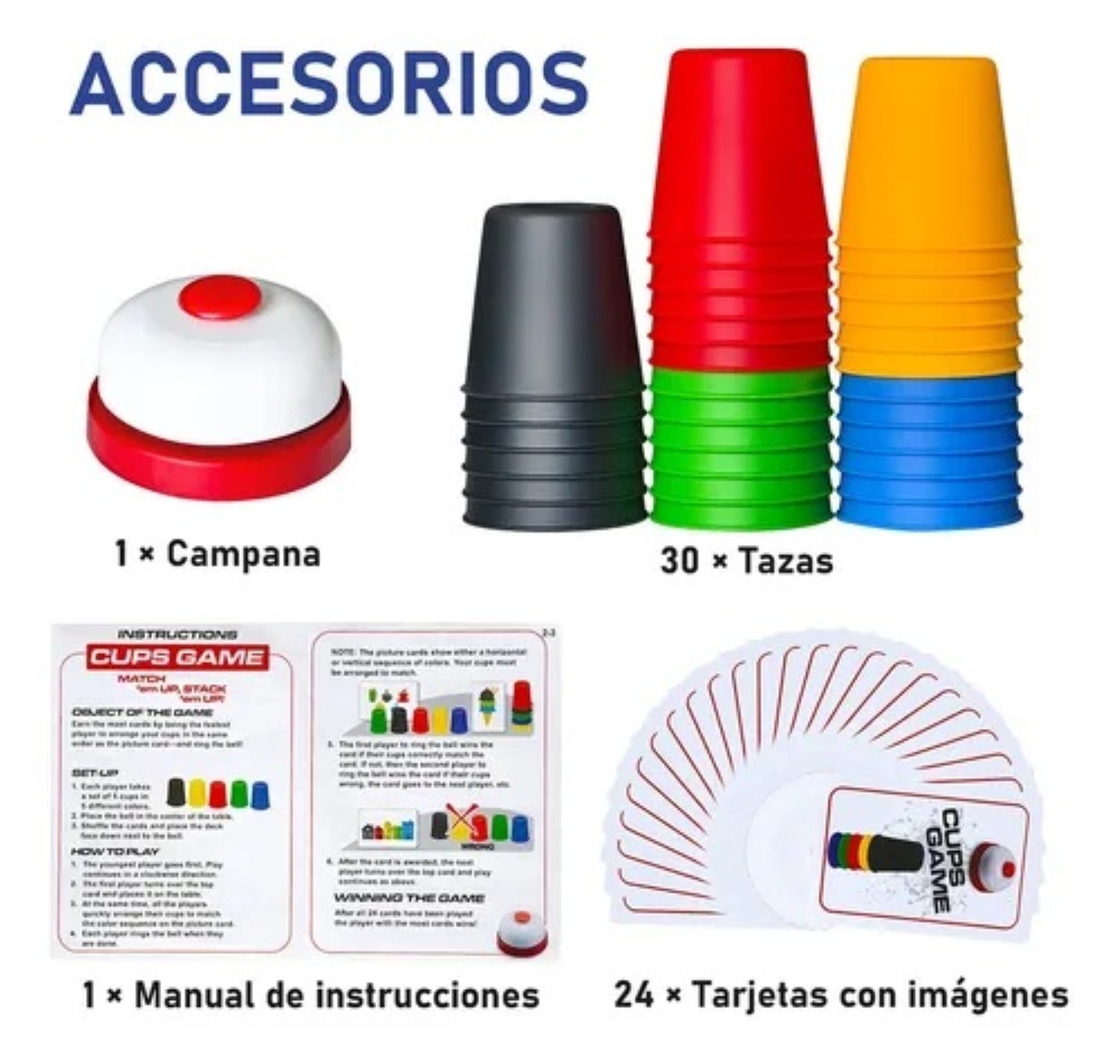 Juego R&aacute;pido De Apilar Y Emparejar Vasos Colores image number null