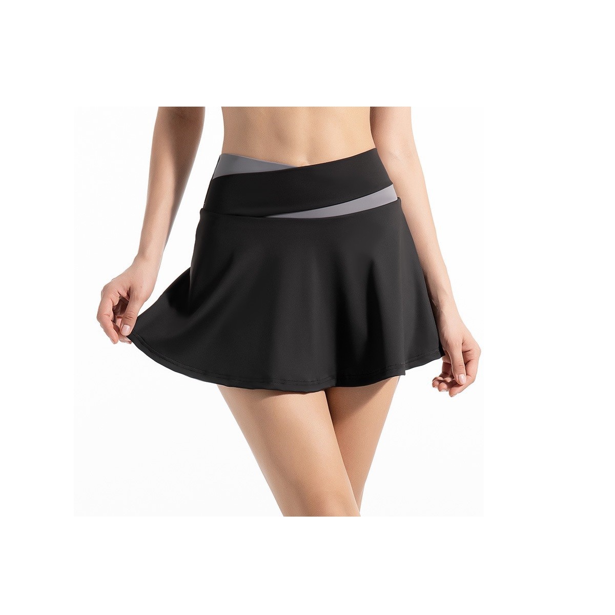 Falda Con Short Licra Deportiva 2 En 1 Negro Talla. S image number null