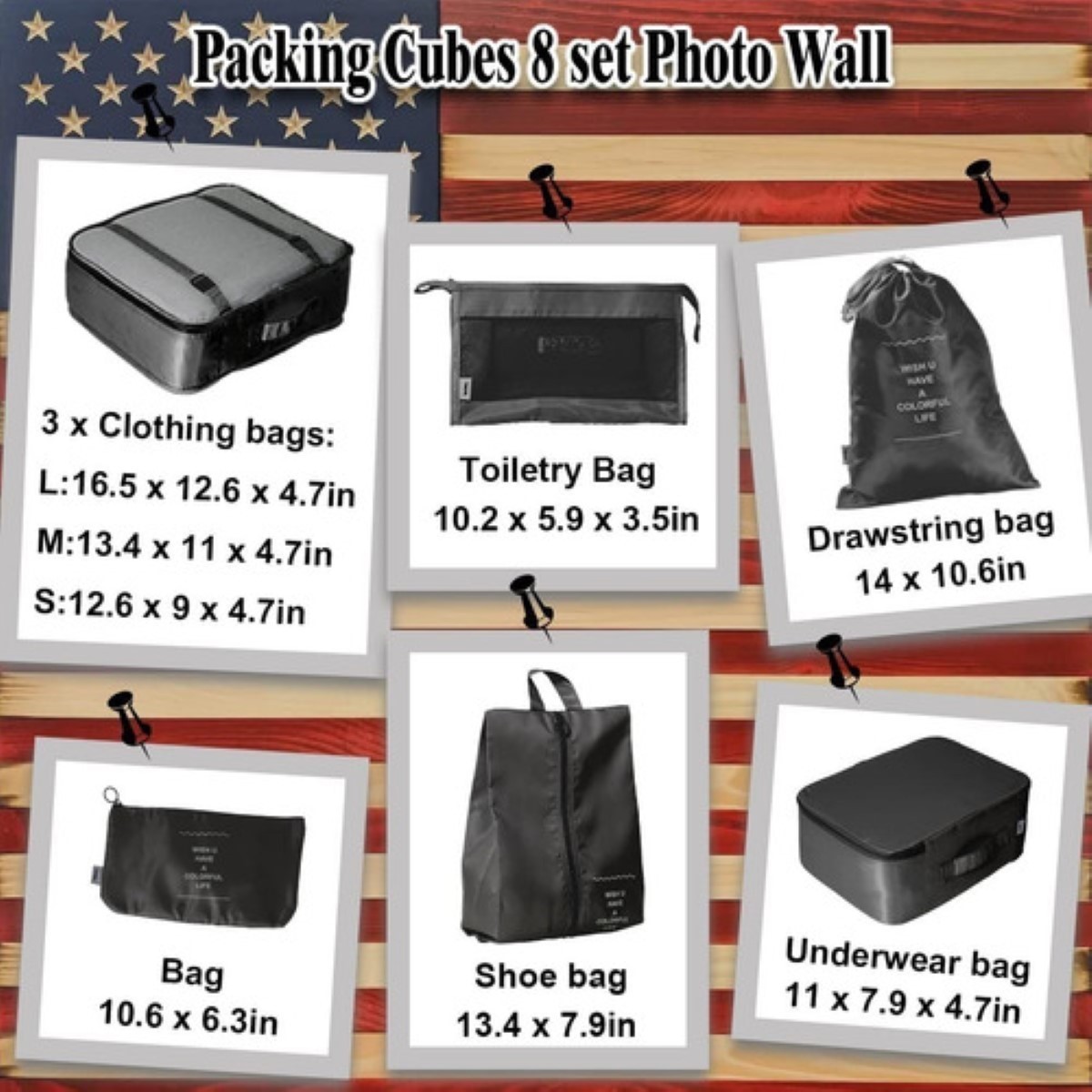 8 Piezas Bolsas Organizadoras De Maletas Para Viaje, Impermeble Beige image number null