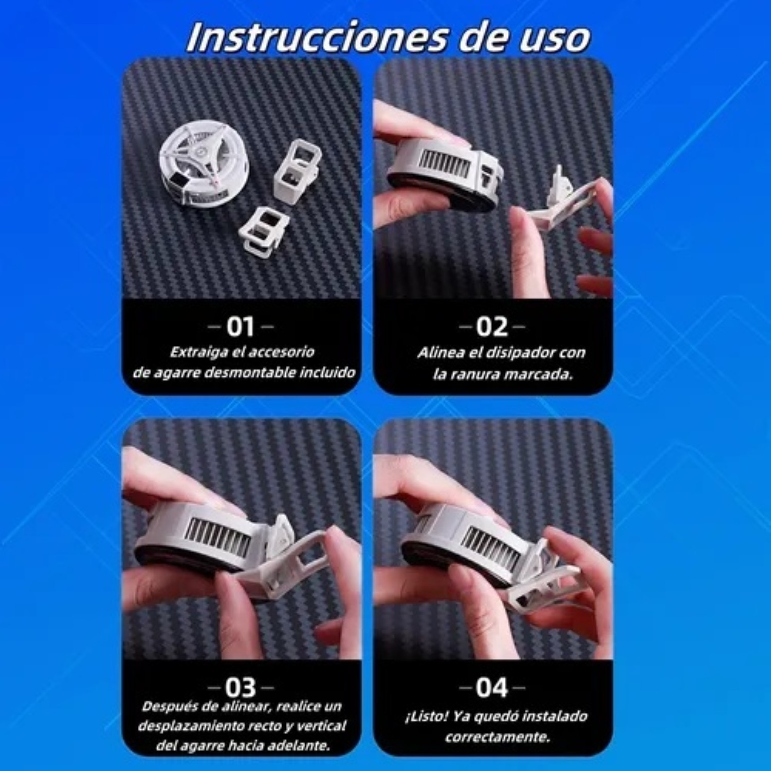 Ventilador Para Celular Con Led Enfriador De Celular Usb Blanco image number null