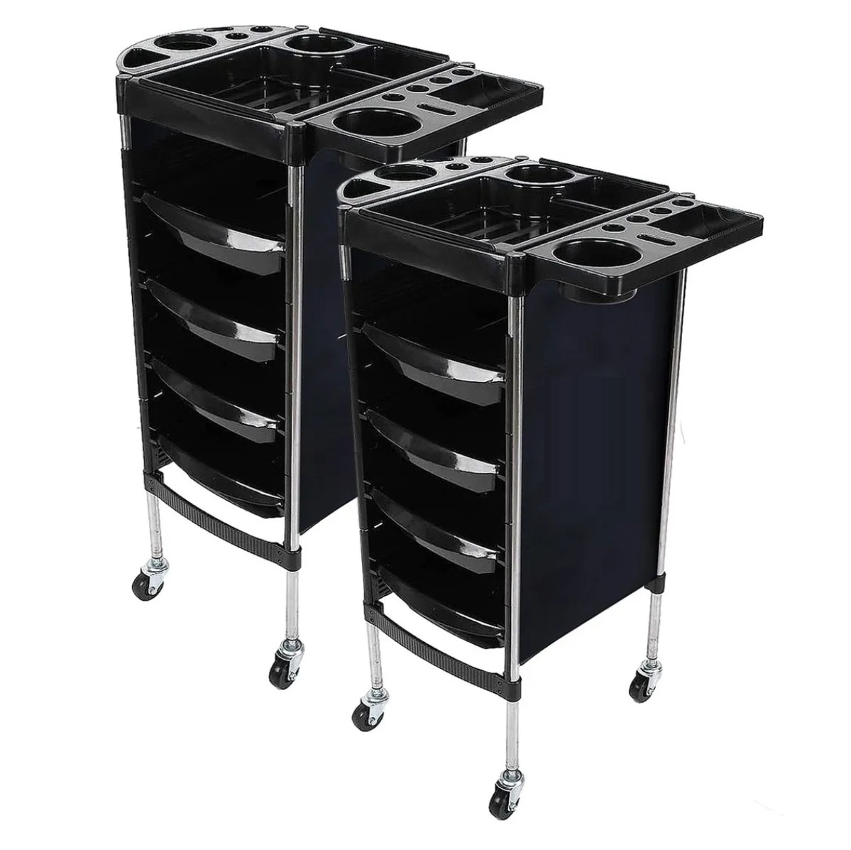 Carrito Auxiliar Alemine Negro Est&eacute;tica/Belleza 4 Cajones 83cm image number null