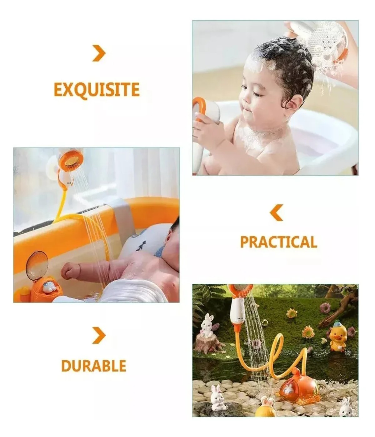 Juguete Regadera Ba&ntilde;o Bebes Naranja image number null