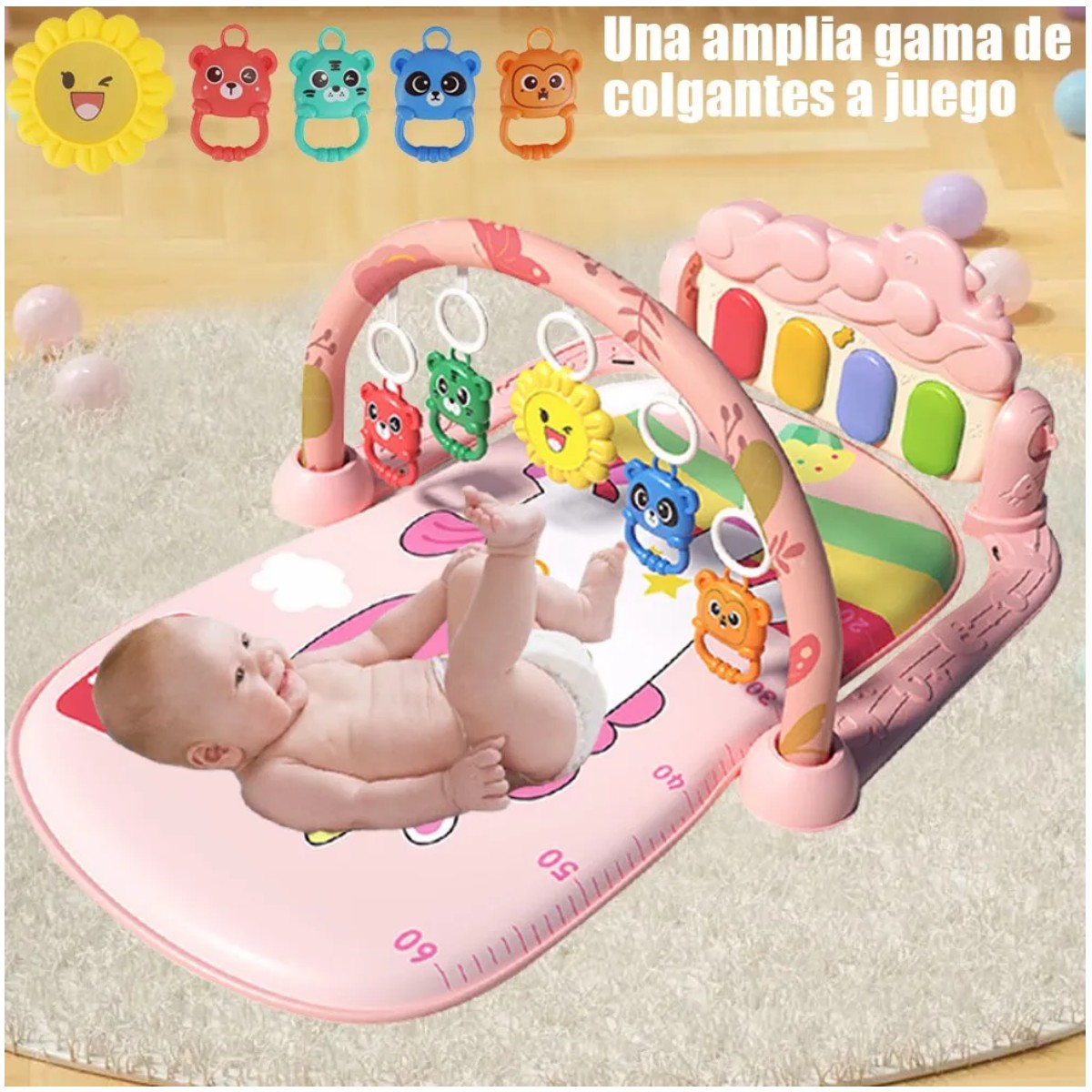 Gimnasio Con Tapete, Piano Y Juguetes Para Beb&eacute;s image number null