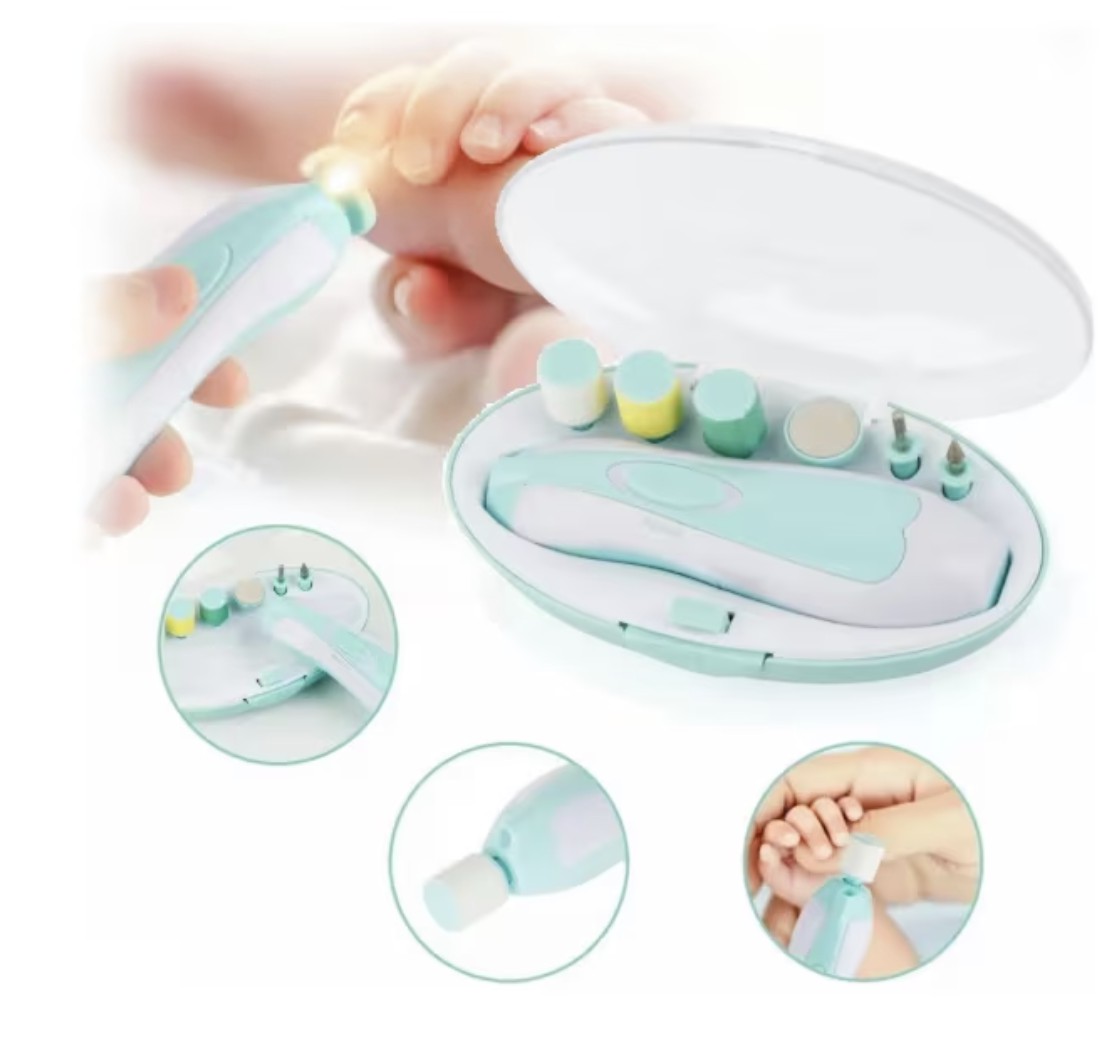 Lima De U&ntilde;as Beb&eacute; Corta&uacute;&ntilde;as Para Bebe El&eacute;ctrico Con Luz Led Modelo Azul image number null