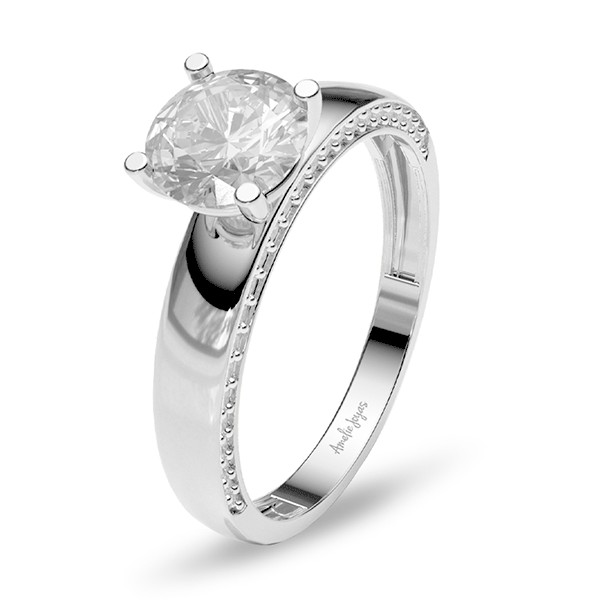 Anillo de compromiso en Oro Blanco de 14k Amelie Joyas image number null