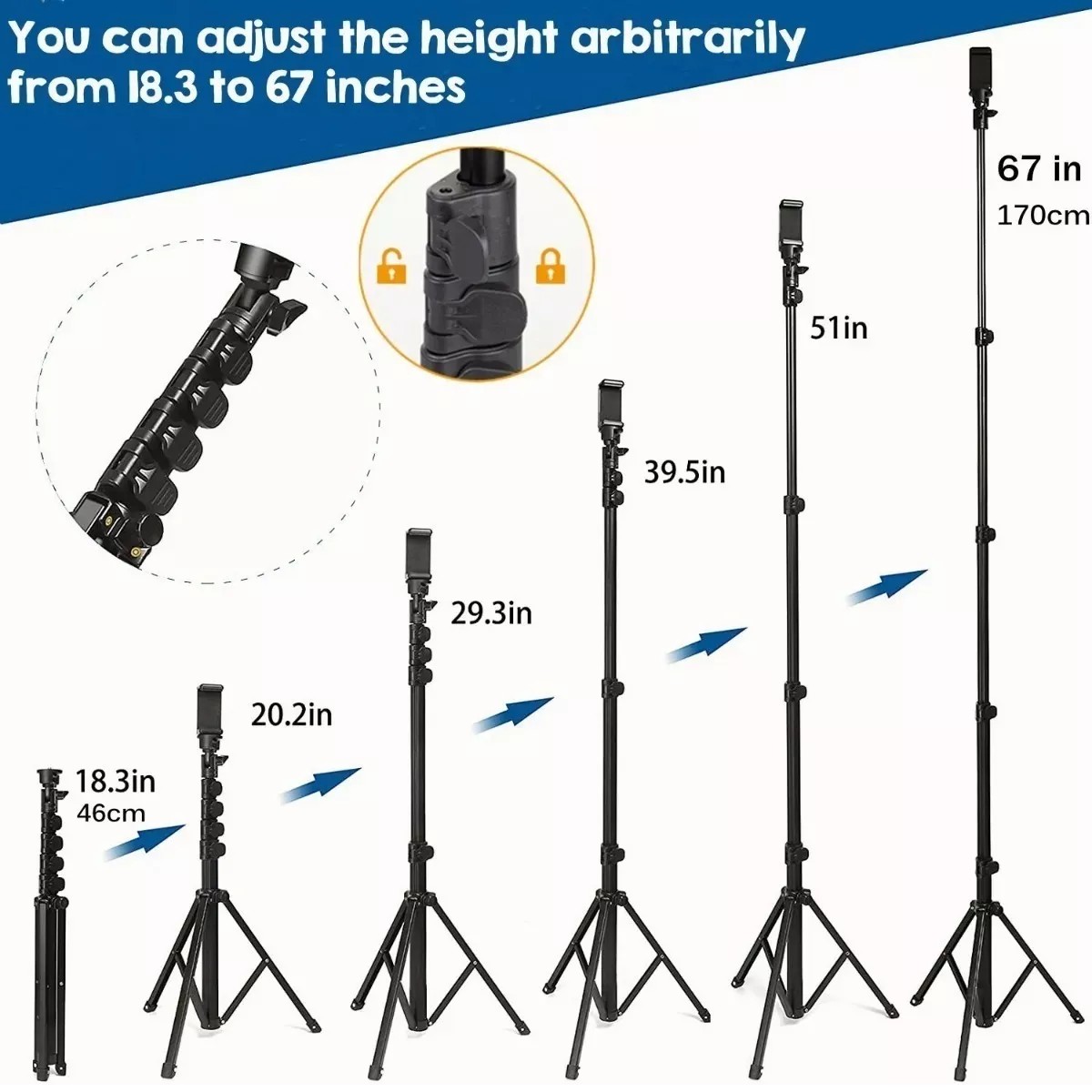 Tr&iacute;pode Selfie Stick 3en1 Bluetooth Control Remoto 170cm image number null