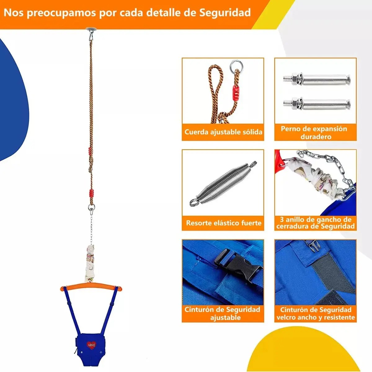 Columpio Saltador Para Bebes Con Gancho Techo image number null