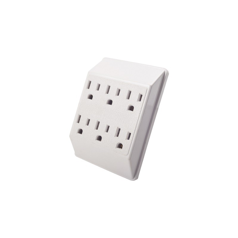 Multicontacto De Pared 6 Tomas 127vca L-t-n 15a Max Surtek image number null