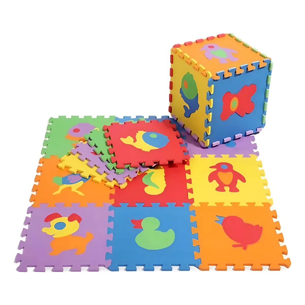 10 Piezas Fomi Para Piso Foamy Tapete Did&aacute;ctico Beb&eacute;s Ni&ntilde;os Animales image number null