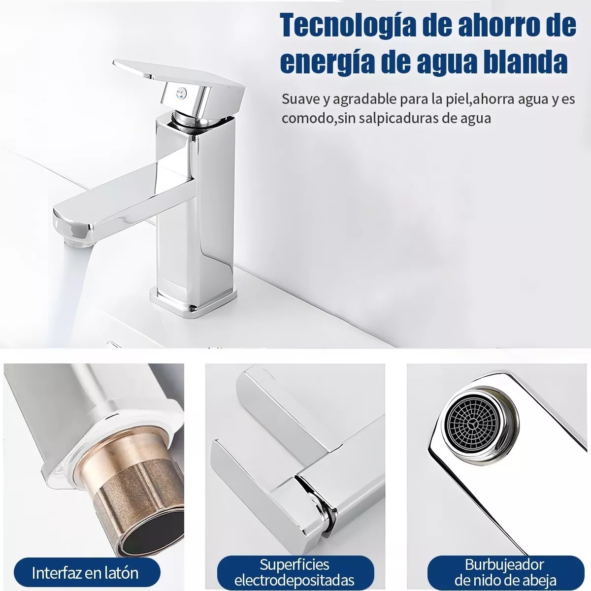 Grifo Ba&ntilde;o Llave Monomando Fregadero Mezcladora Inoxidable Plata image number null