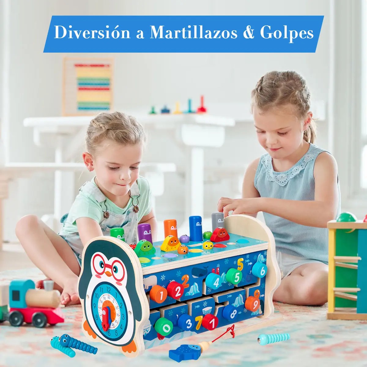 Juguete Did&aacute;ctico Con M&uacute;sica Y Martillo Ni&ntilde;o 7en1 image number null