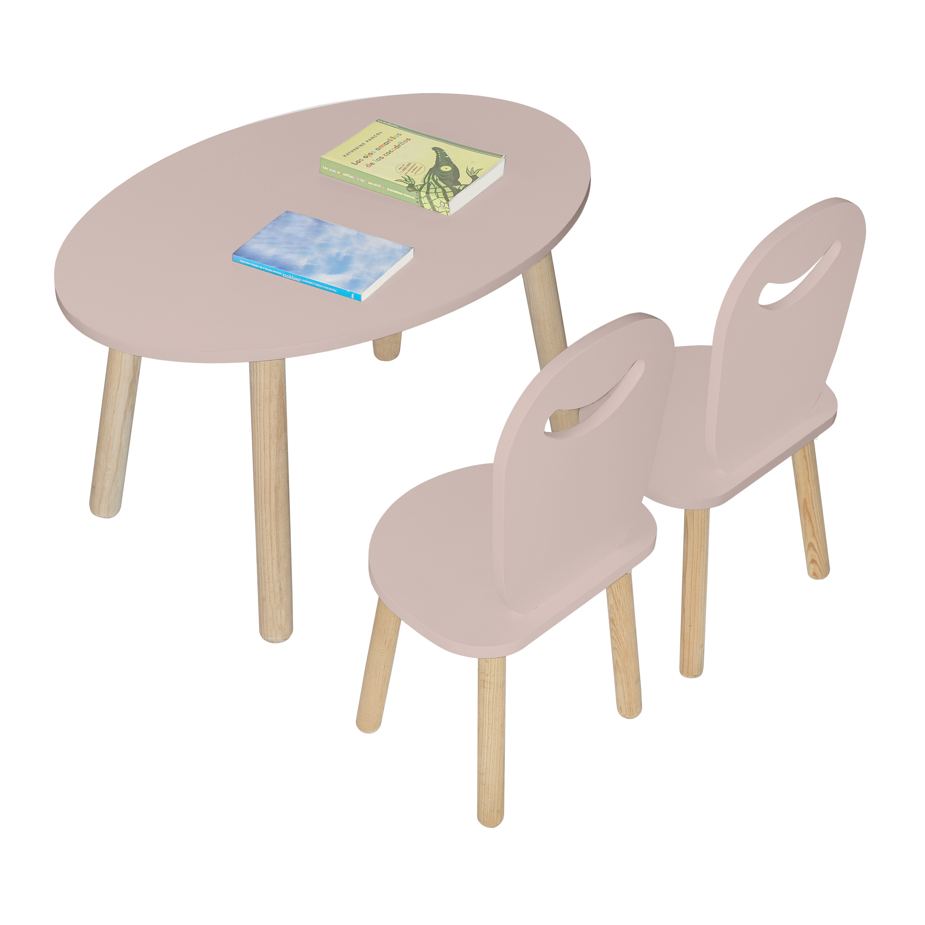 Set Mesa Infantil Con Dos Sillas De Madera hasta los 9 a&ntilde;os de edad image number null
