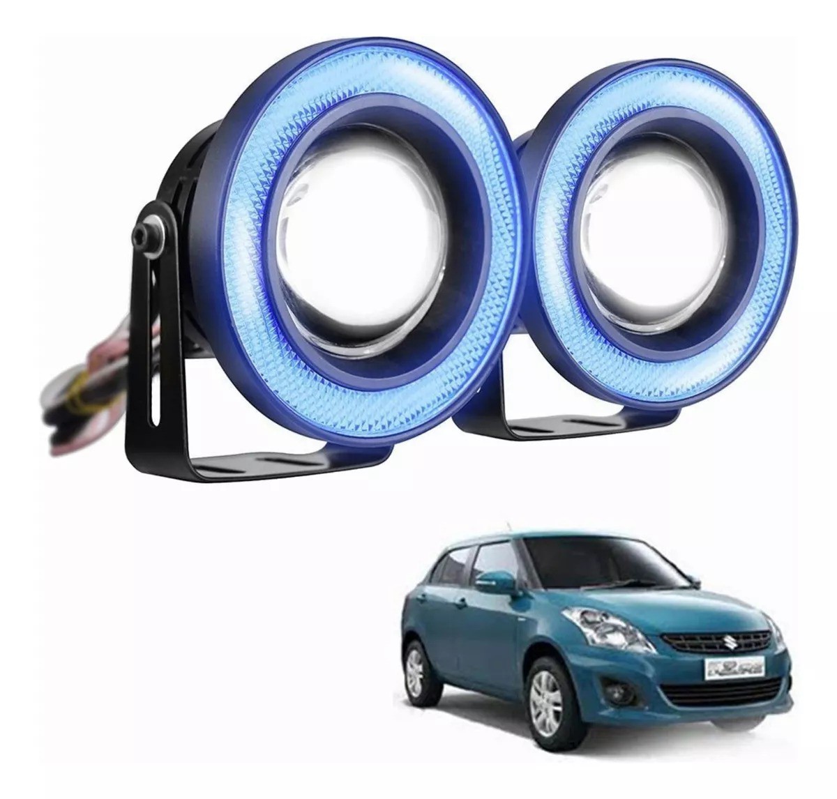 Faros Anti Niebla Led 3,5in Auxiliares Moto Autos 1 Par Azul image number null