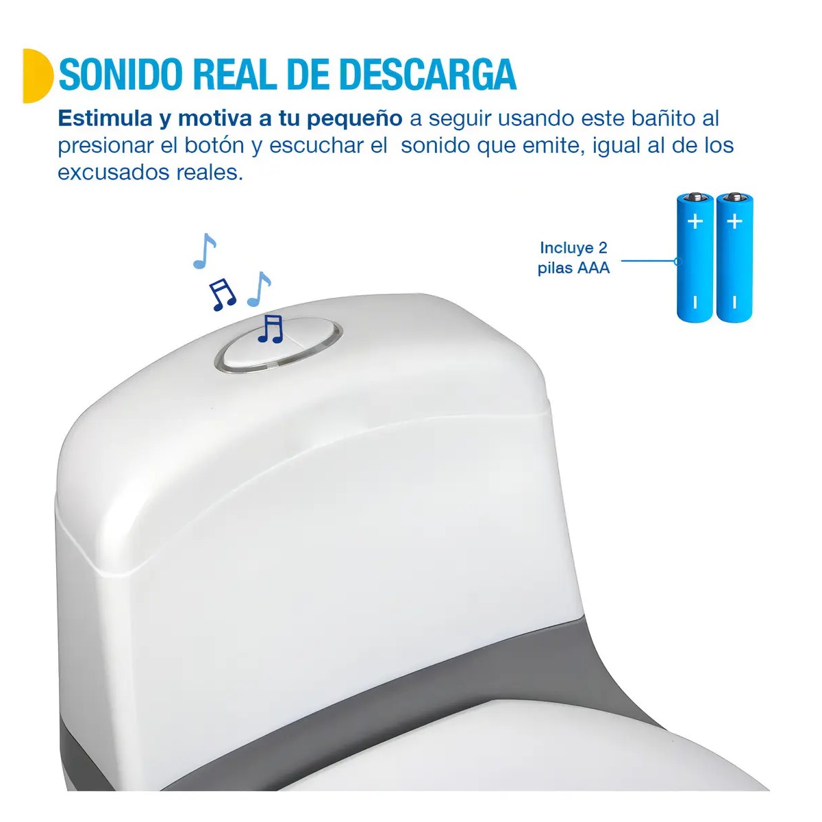 Entrenador para Ni&ntilde;os con Sonido Realista de Descarga de Agua Ba&ntilde;o Blanco image number null