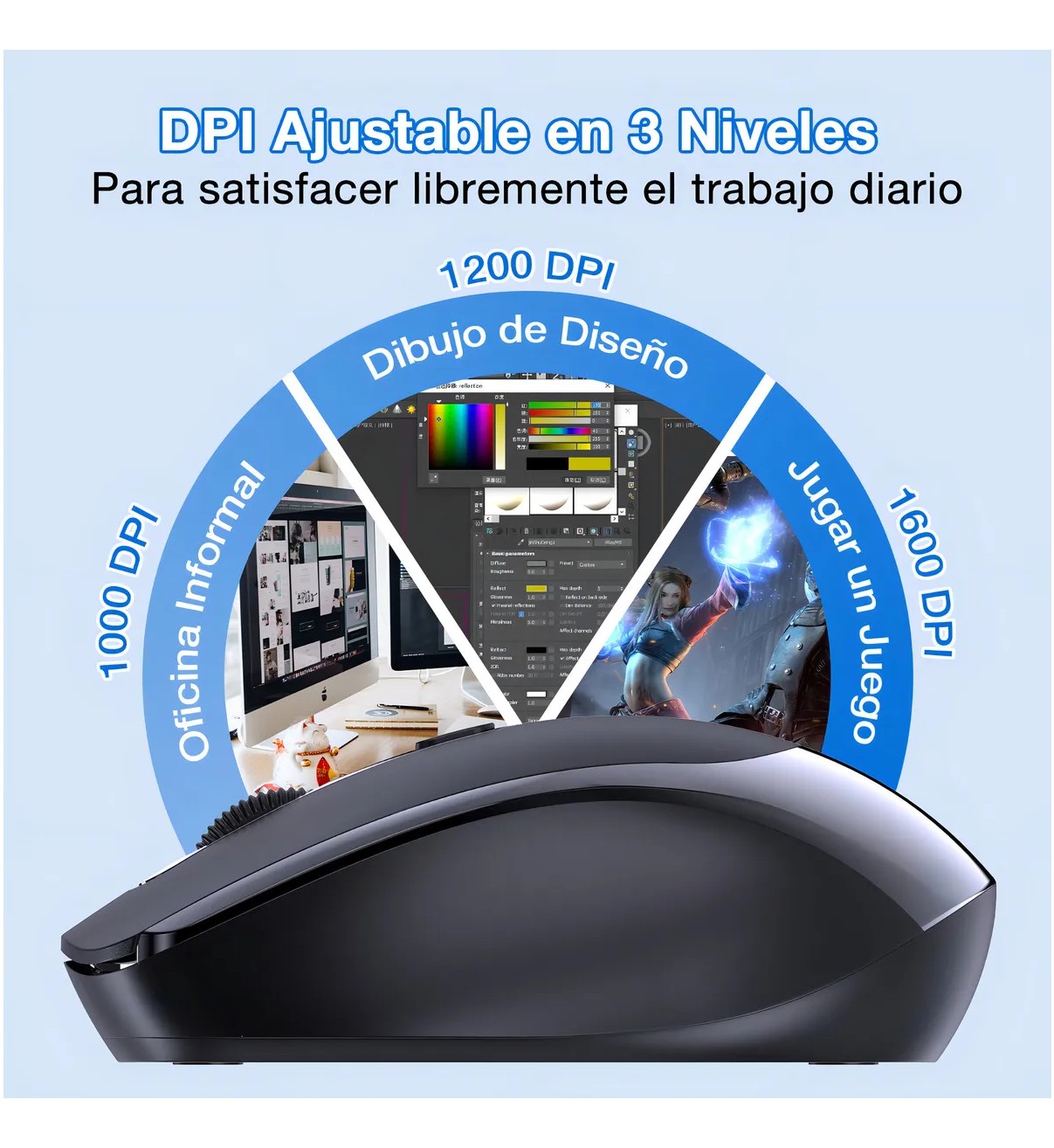 Rat&oacute;n Inal&aacute;mbrico Wireless Malubero Mouse Silencioso Port&aacute;til 2.4g image number null