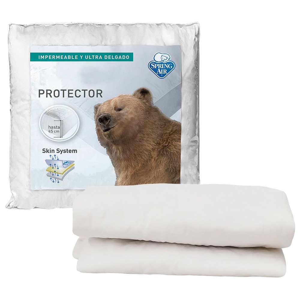 Protector de Colch&oacute;n Ultrasoft Spring Air Queen Size + S&aacute;banas Basic Grey image number null