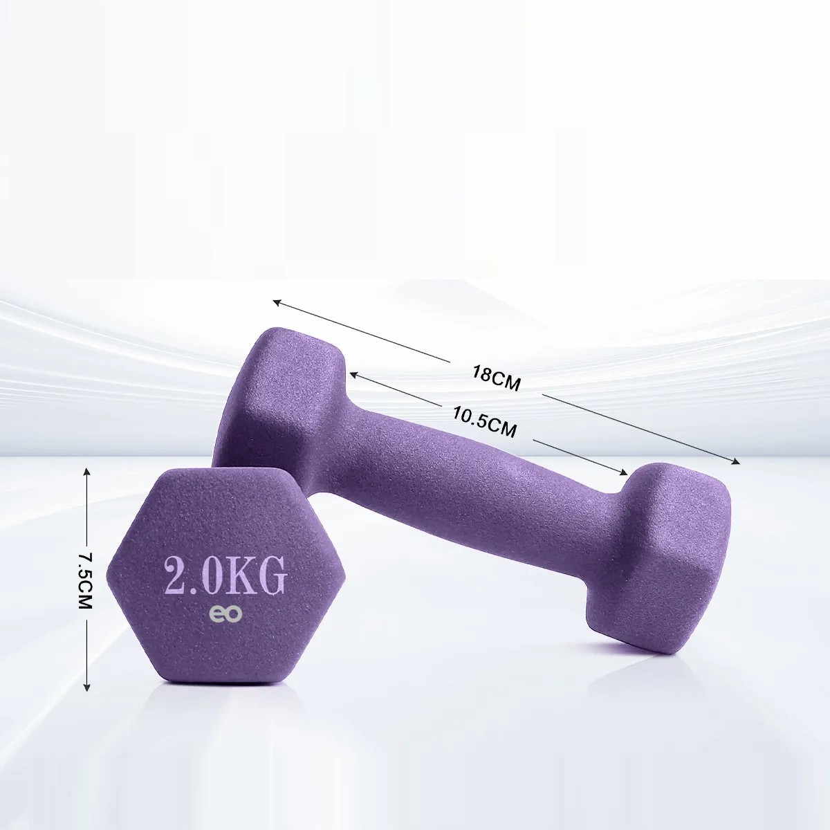 Par Mancuernas 2 Kilos Mate Para Ejercicio Pilates Yoga Gym Violeta Oscuro image number null